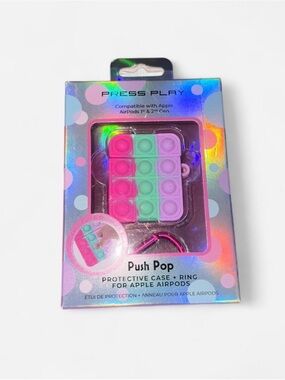 Push Pop Protective Case for Apple AirPods - Pink/Green/Purple